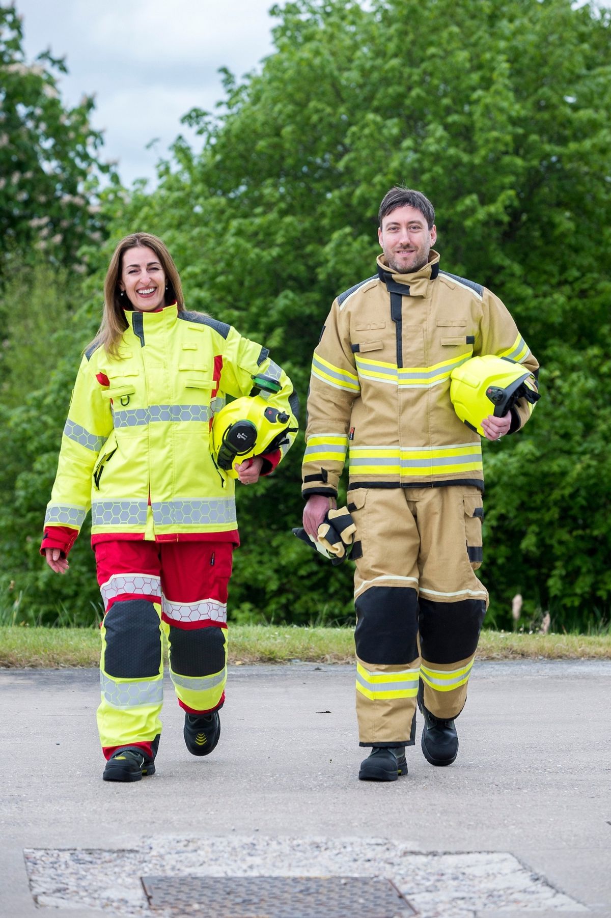 East Yorkshire-based FlamePro has been named on six lots within the National Firefighter PPE framework, covering both its structural firefighter and lightweight firefighting PPE, as modelled by Head of Supply Chain, Ava Scott, and Digital Manager, Stephen Conlan