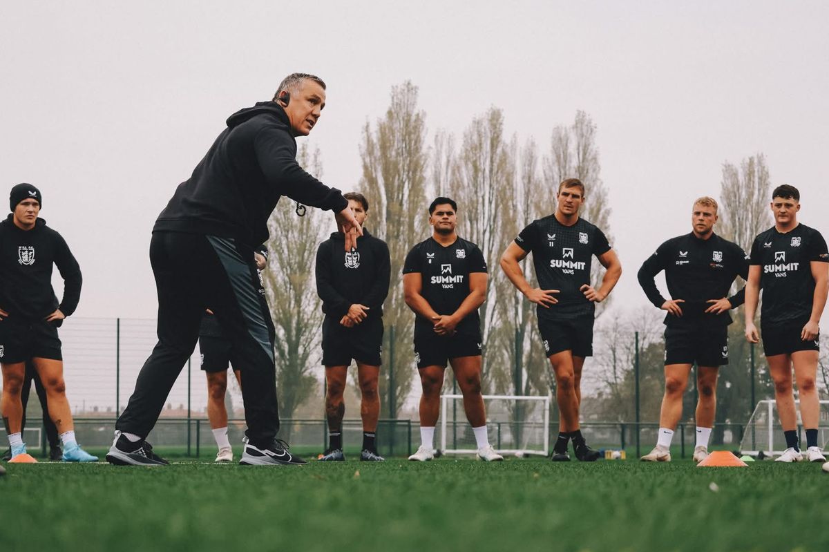Andy Last in Hull FC pre-season training. 