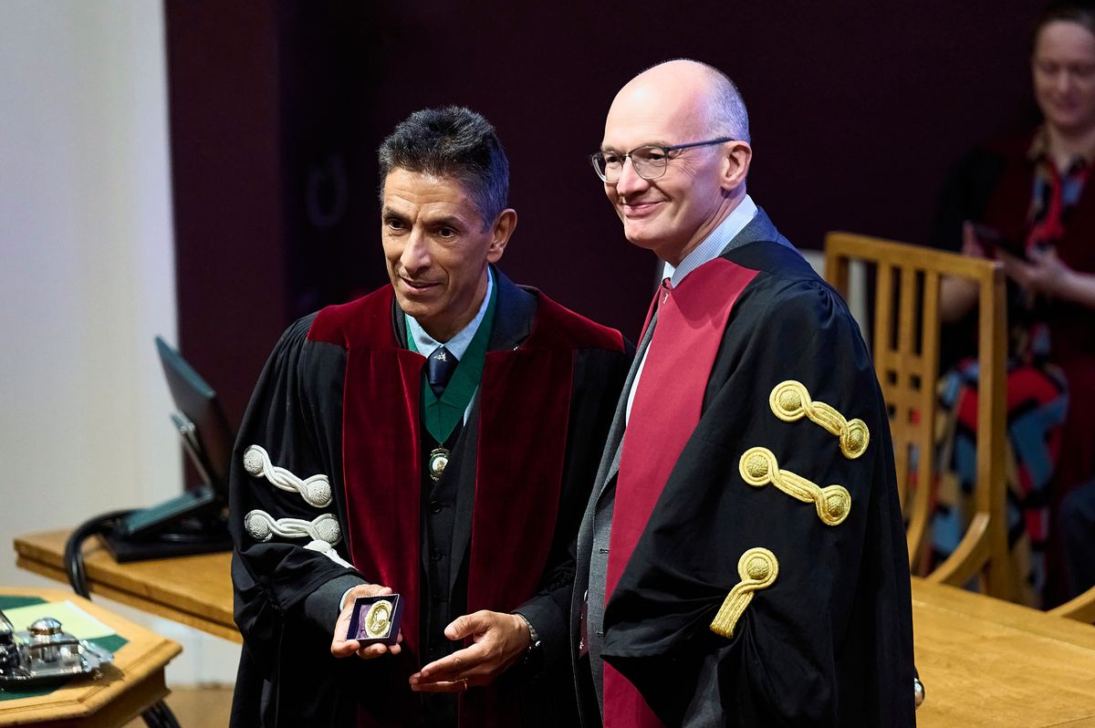 Professor Bhandari and College President Professor Mark Strachan at the Royal College of Physicians (RCPE), Edinburgh Fellow’s day