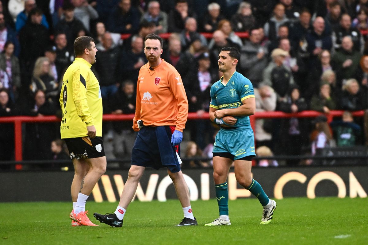 Arthur Mourgue's comeback was cut short against Leigh Leopards due to injury.