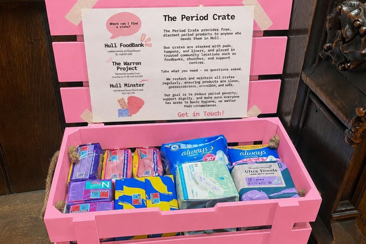 The Period Crate initiative was founded by University of Hull graduate Caitlin Anabelle.
