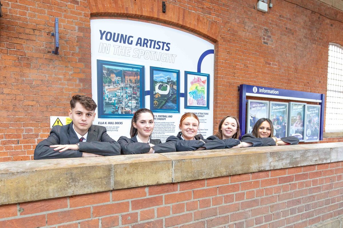 Hymers College students Alex Simioana, Danae Boza, Daisy Farrar, Gracie Iveson and Ella Keskin will have their artwork viewed by thousands of visitors to Beverley Station every week