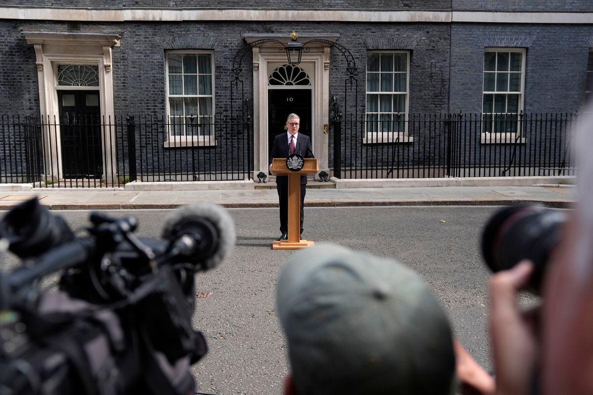 Prime Minister Sir Keir Starmer makes a speech on Monday, June 22, in Downing Street, London, as he said he will resign as leader of the Labour Party