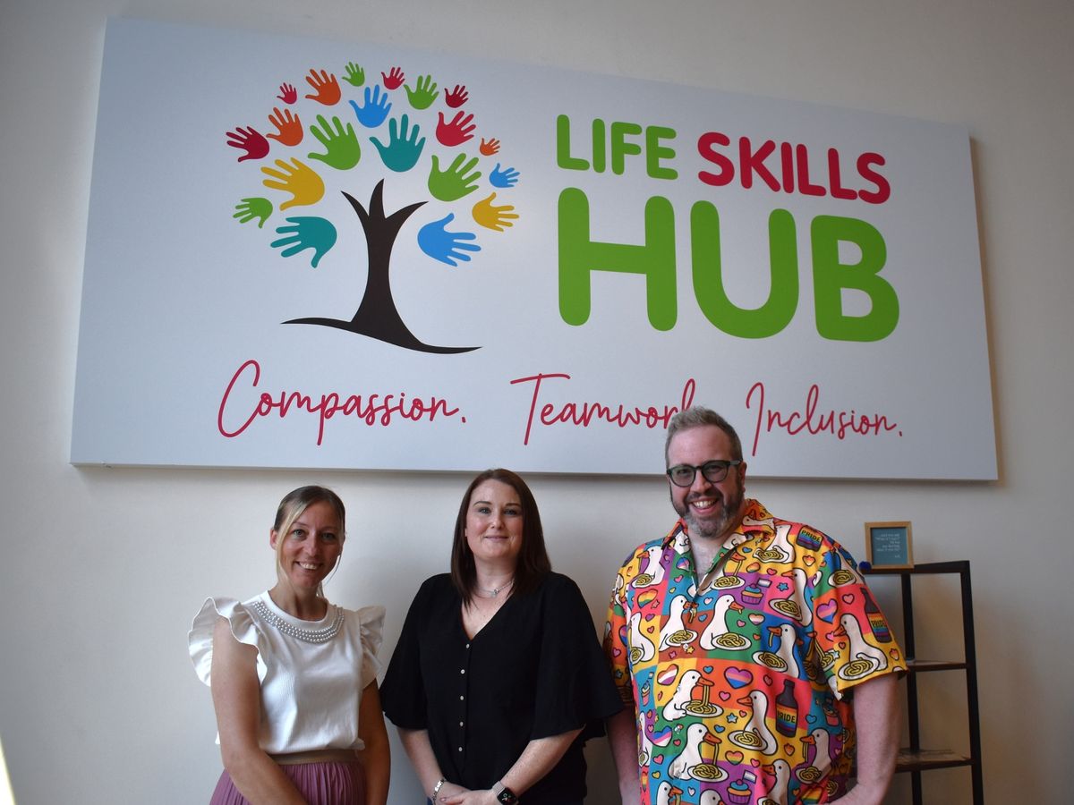 From left, Life Skills Hub headtecher Sue Clarke, inclusion lead Katy Langfield and director Luke Cardwell
