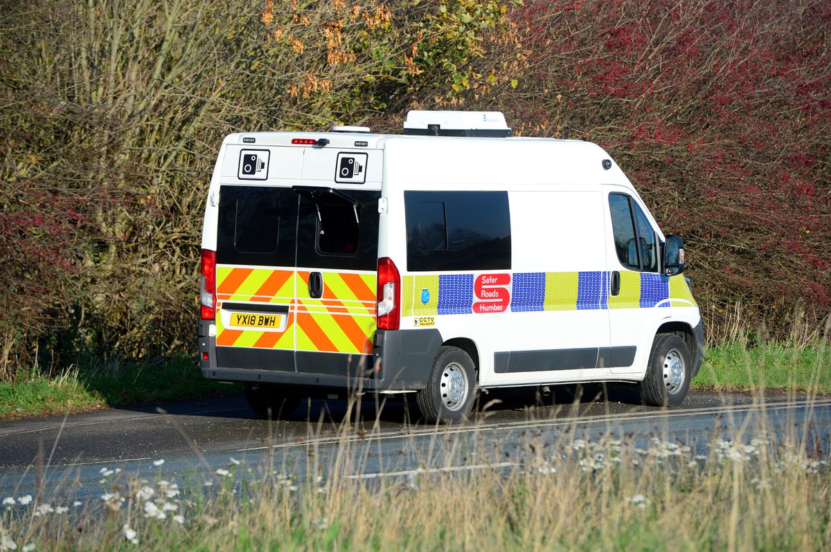 Pictured is a mobile speed van