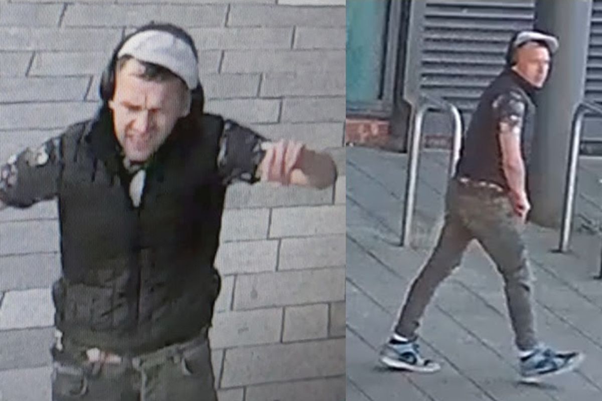 CCTV image of a man British Transport Police would like to speak to in connection with a racially aggravated assault at Hull Paragon