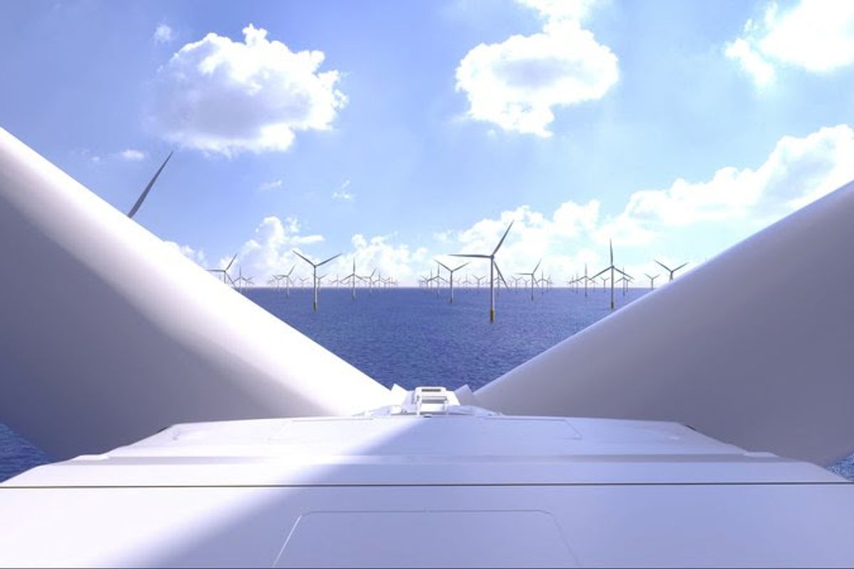 Windmills on an offshore wind farm