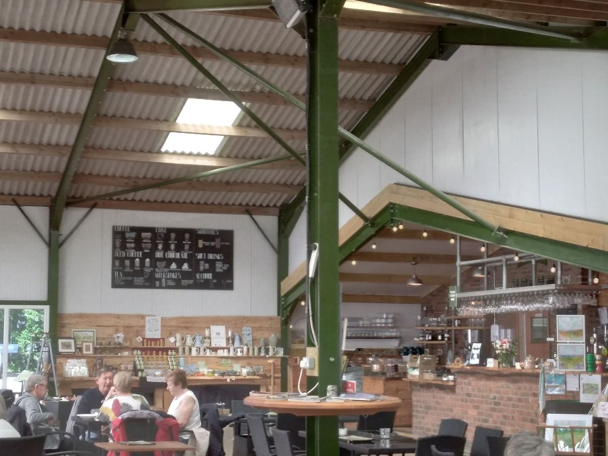 The coffee barn is a big and airy space