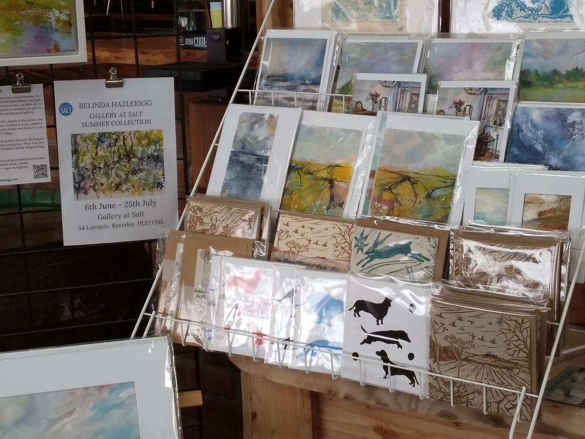There are displays of local art and crafts