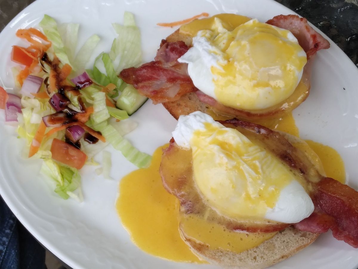 Eggs Benedict served at Field House Farm's Coffee Barn