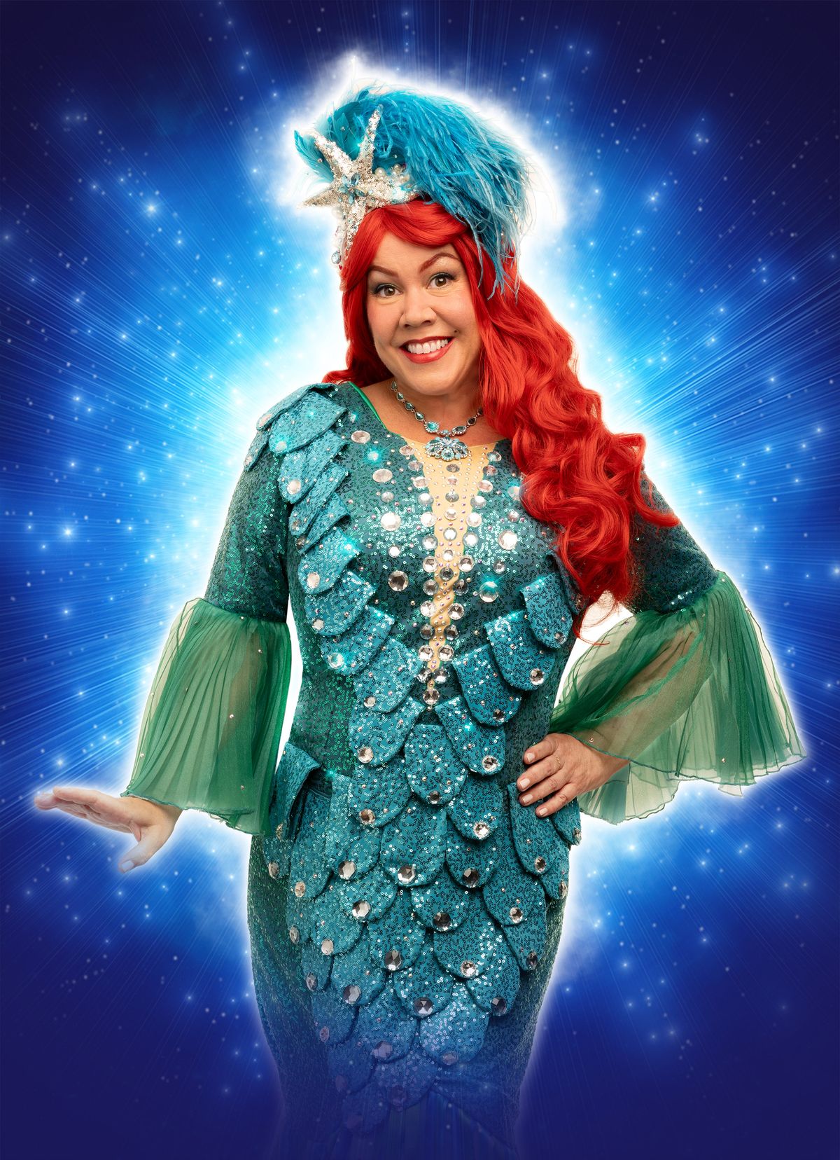 Jennie Dale dressed as the Magical Mermaid