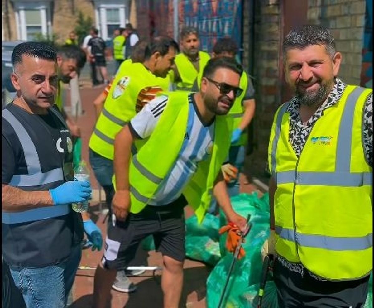 The clean-up volunteers worked on a 'very hot day'