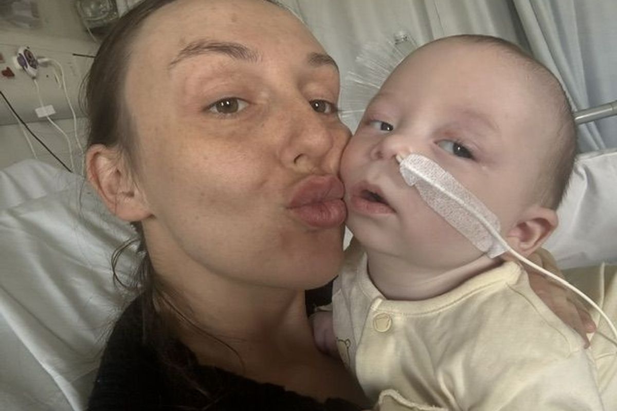 Ella Burton and her baby son Otto Sparkes
