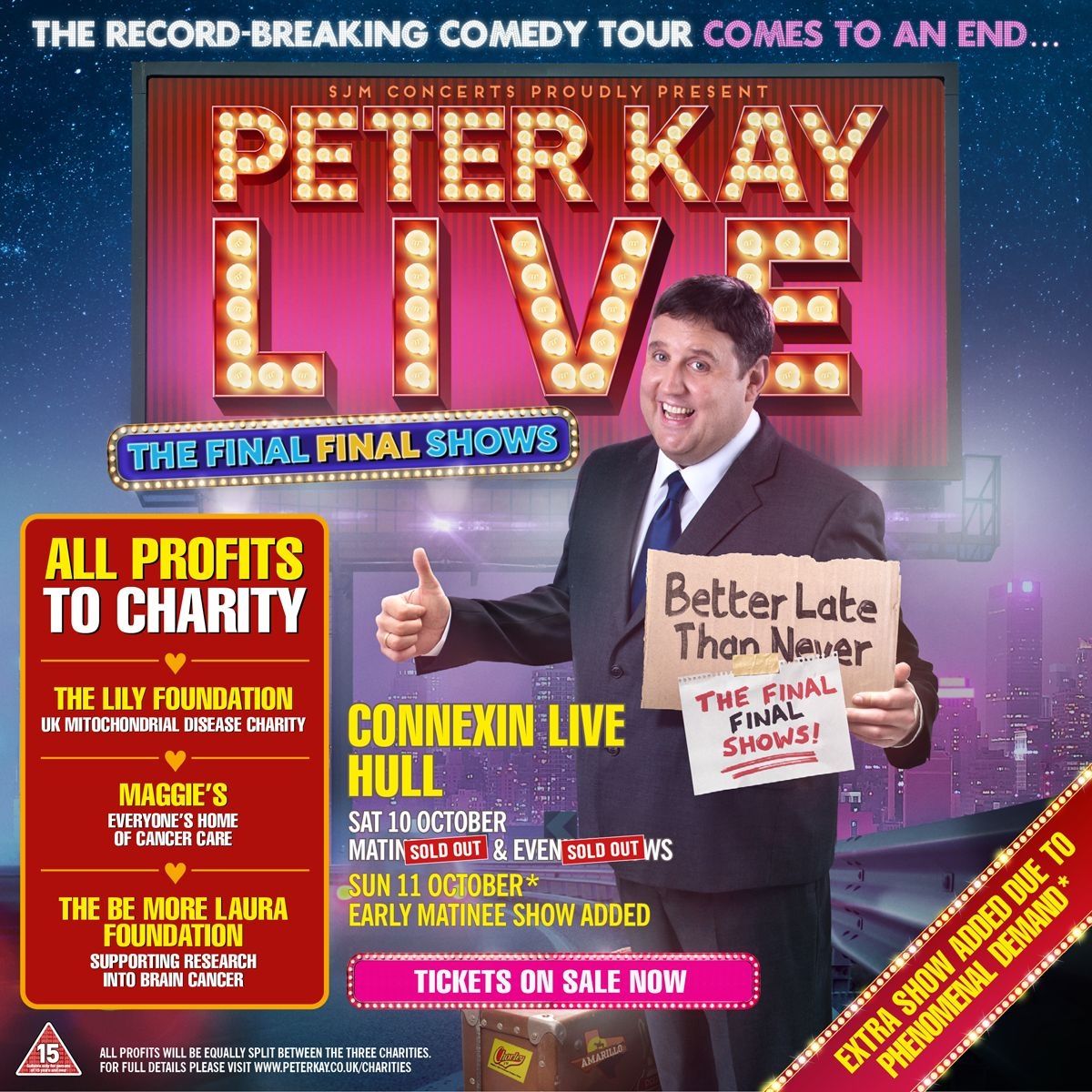 Peter Kay has announced a third charity show at Hull's Connexin Live