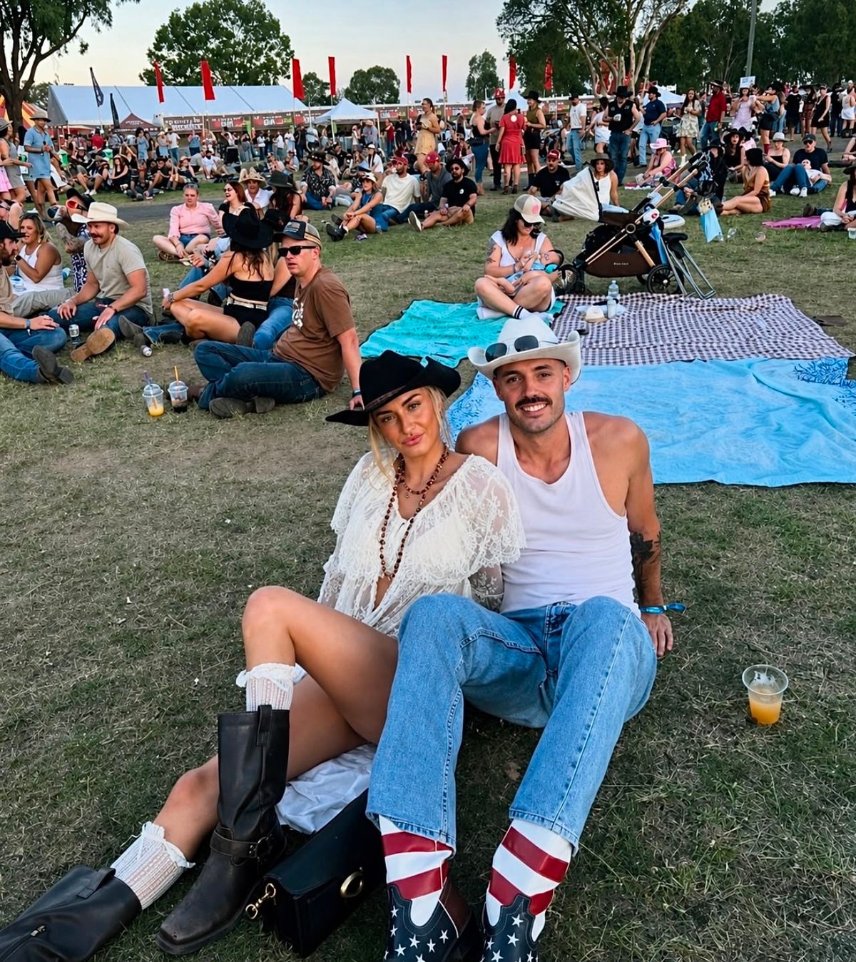 Shona Meiklejohn with boyfriend George in Australia
