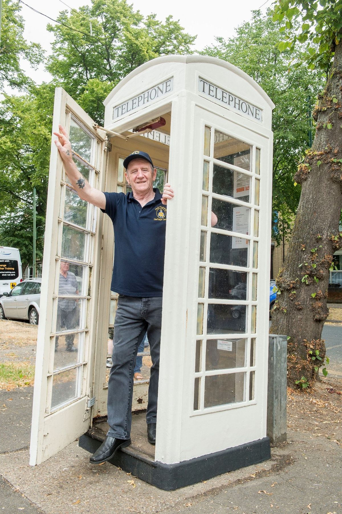 Jerry Thompson with his iconic K6 cream phone kiosk