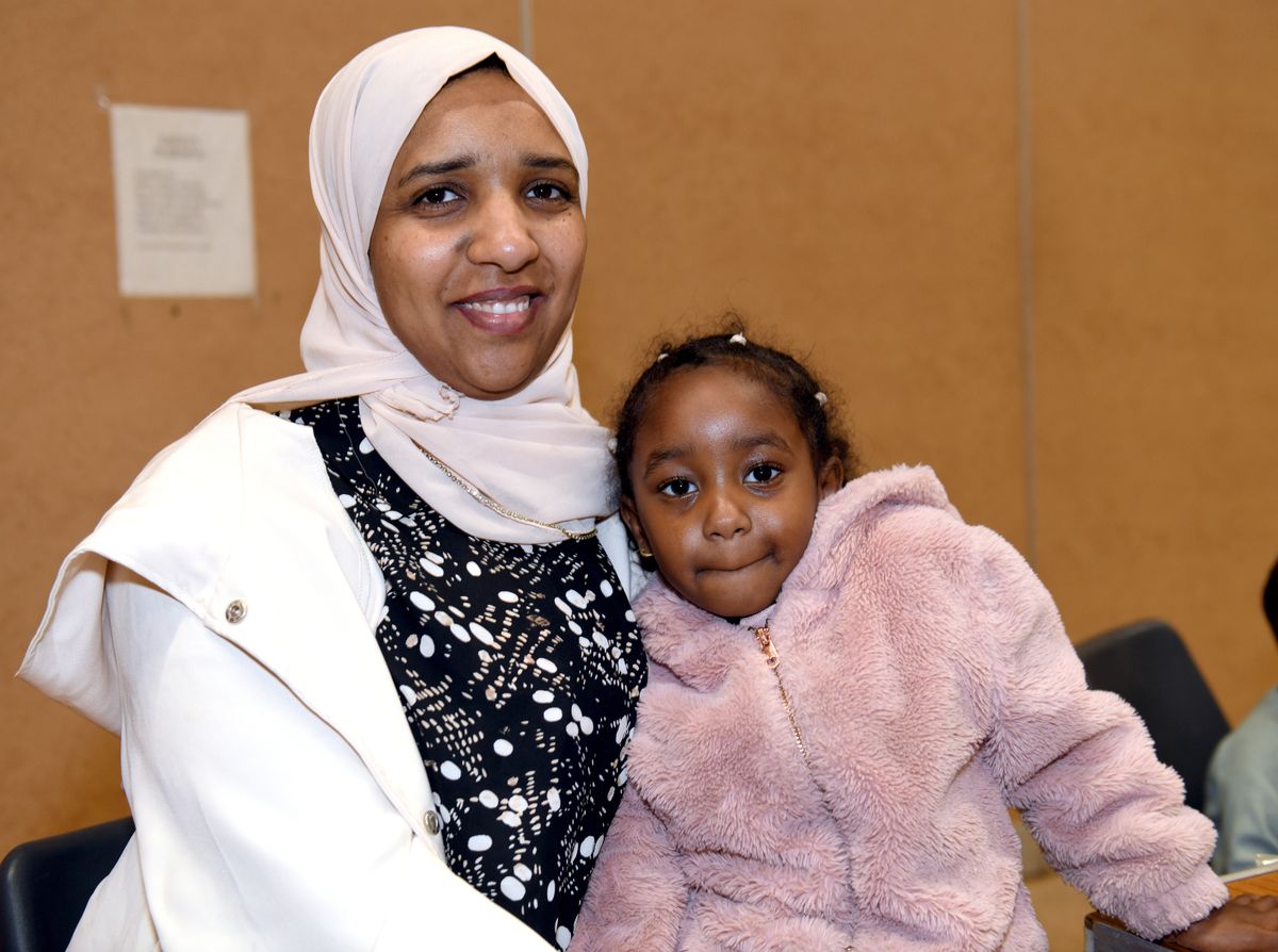 Siham Gourmate with Syrine, 3, at the Family Nest