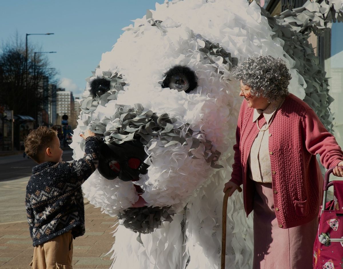 The giant puppet Big Dog Buddy and his companion Granny Bea from Wild Giant Arts are returning as an interactive walkabout performance
