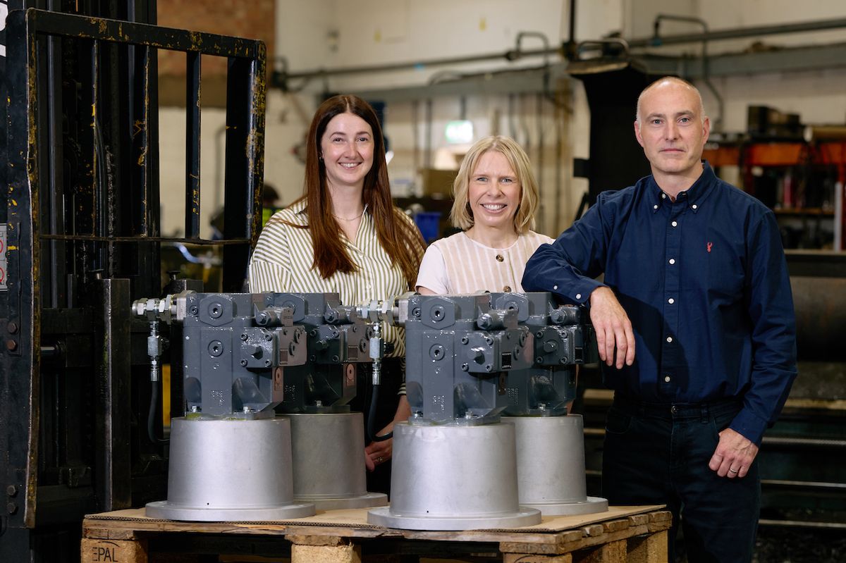Pictured L-R Rebecca Pickering (Mercia), Sarah Newbould (British Business Bank), Andy Kirby (Managing Director- East Yorkshire Hydraulics Ltd)
