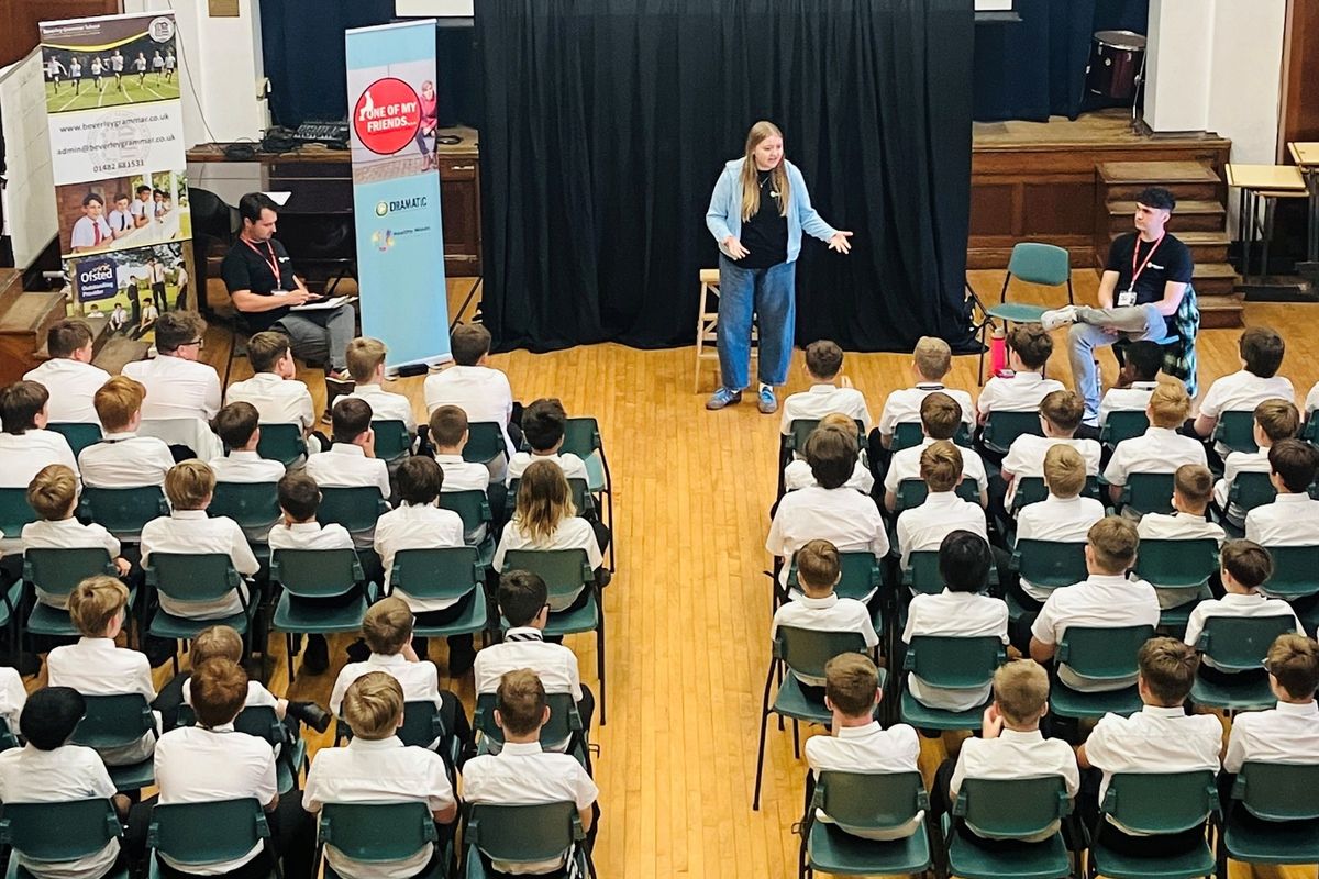 Dramatic Theatre running a session at Beverley Grammar School