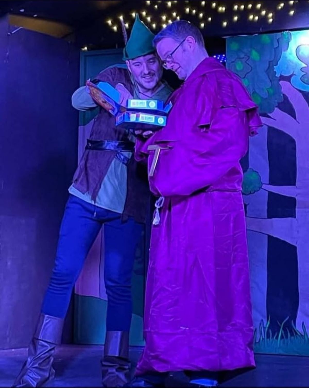 Theatre group member, Wayne, as Friar Tuck in Robin Hood