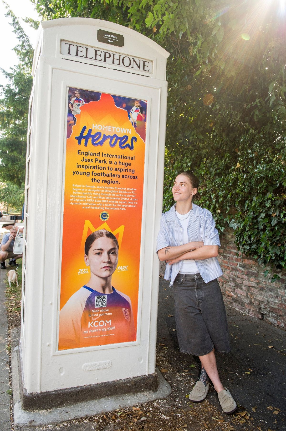 Named in her honour - a classic cream KCOM phone box recognising Hometown Hero Jess Park