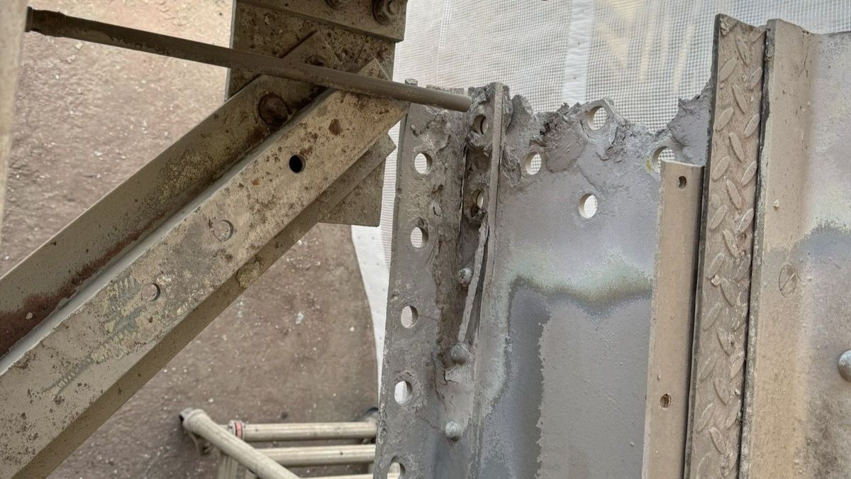 Images showing hidden defects found in the bridge structure by the contractor