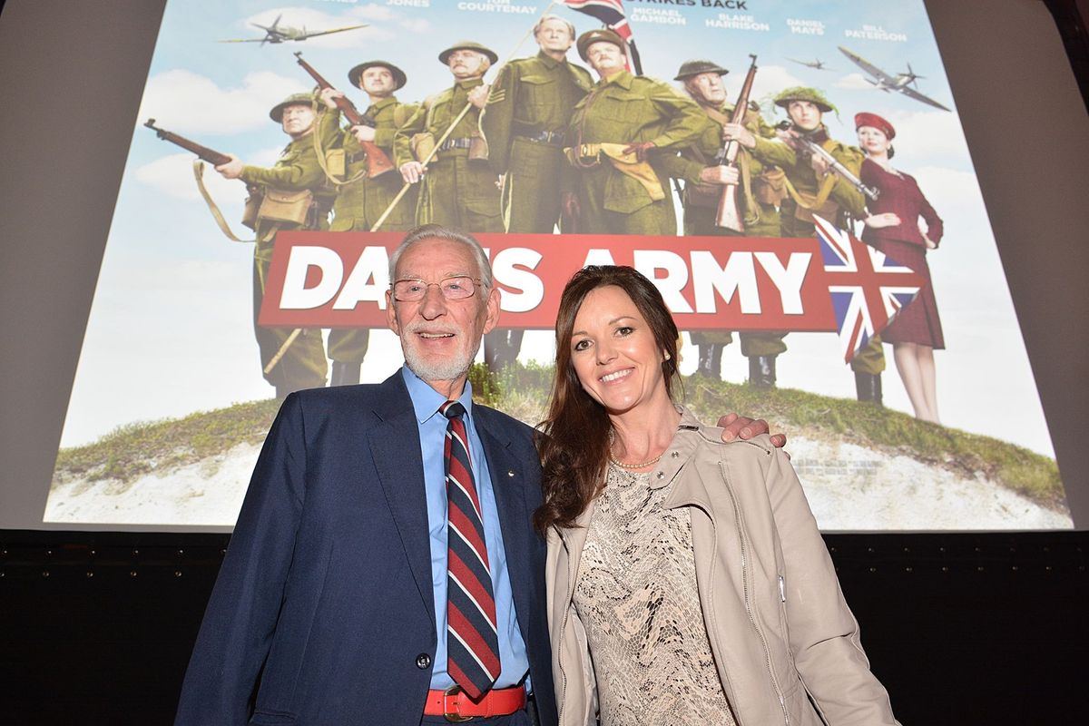 Bridlington Mayor Cyril Marsburg and Lynne Henderson, who both played parts in the 2016 film Dad's Army - the film had its northern premiere at Bridlington Spa