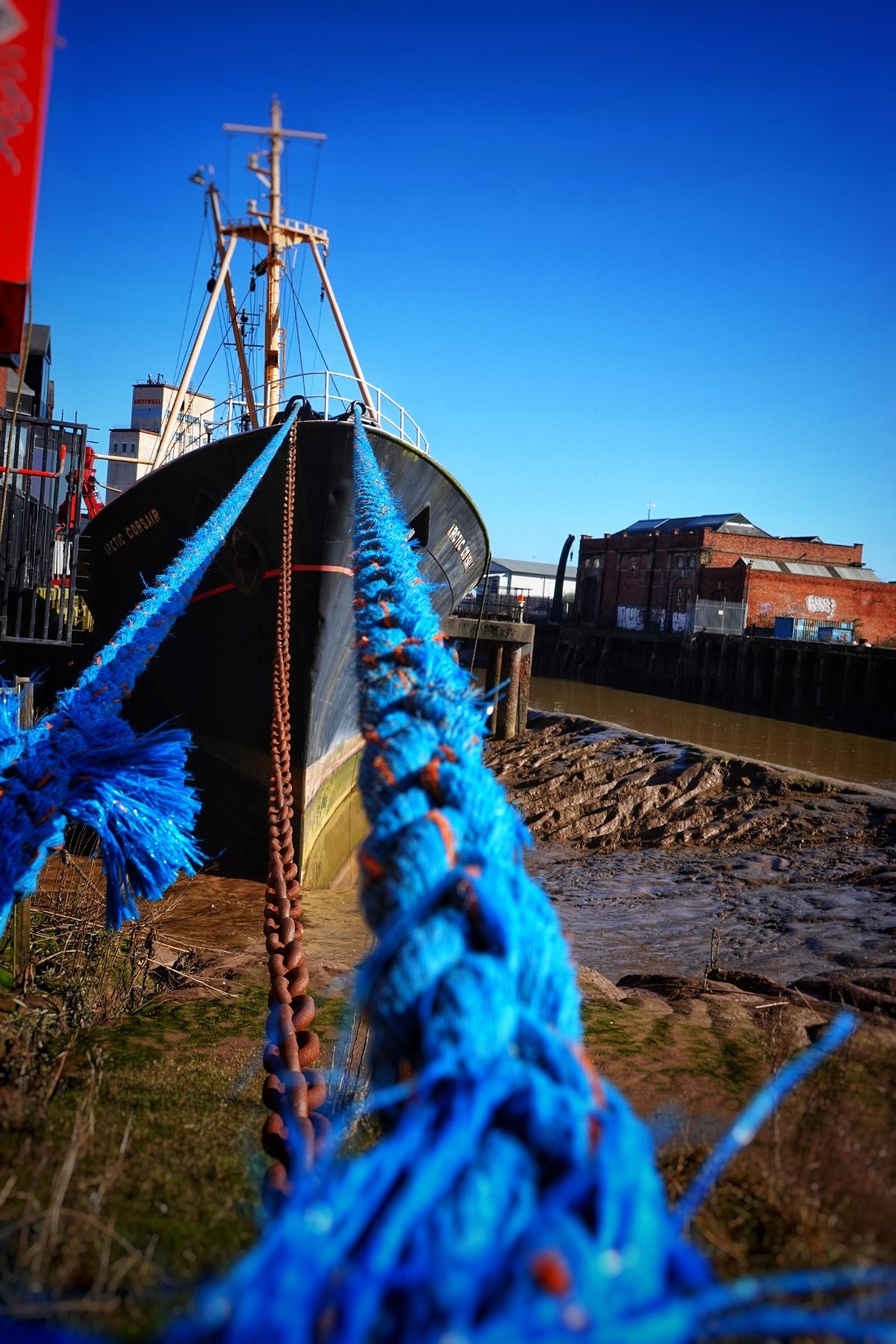 The Arctic Corsair in her River Hull berth next to the Streetlife Museum, before being moved ahead of her restoration