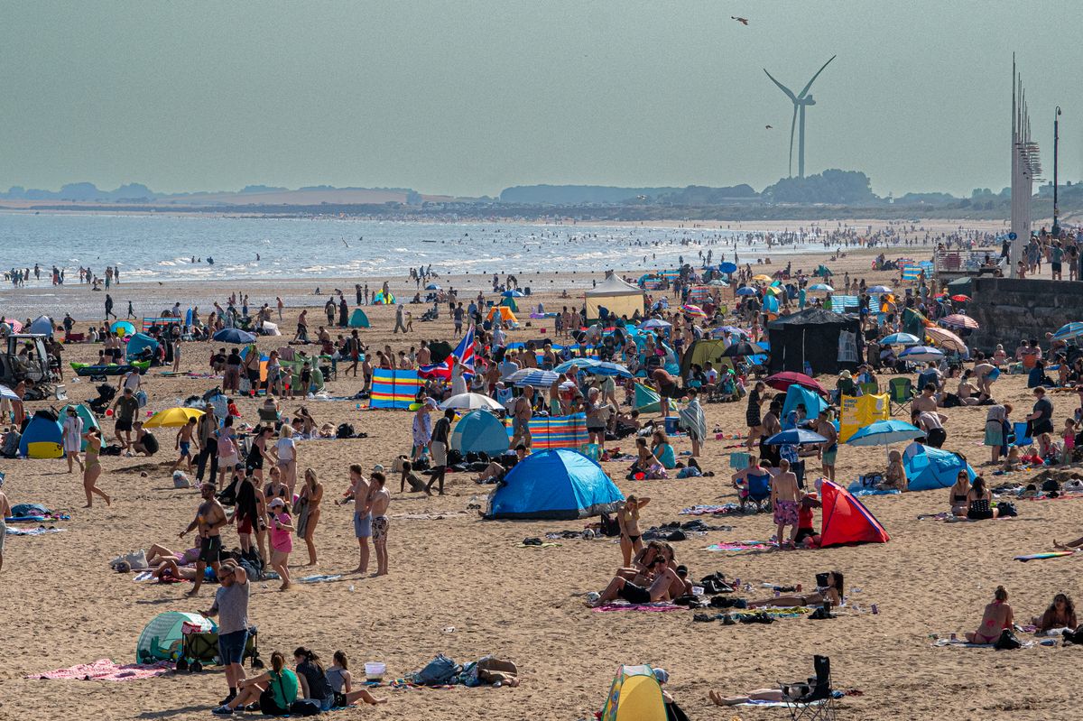 Bridlington Beach packed to the rafters on Thursday