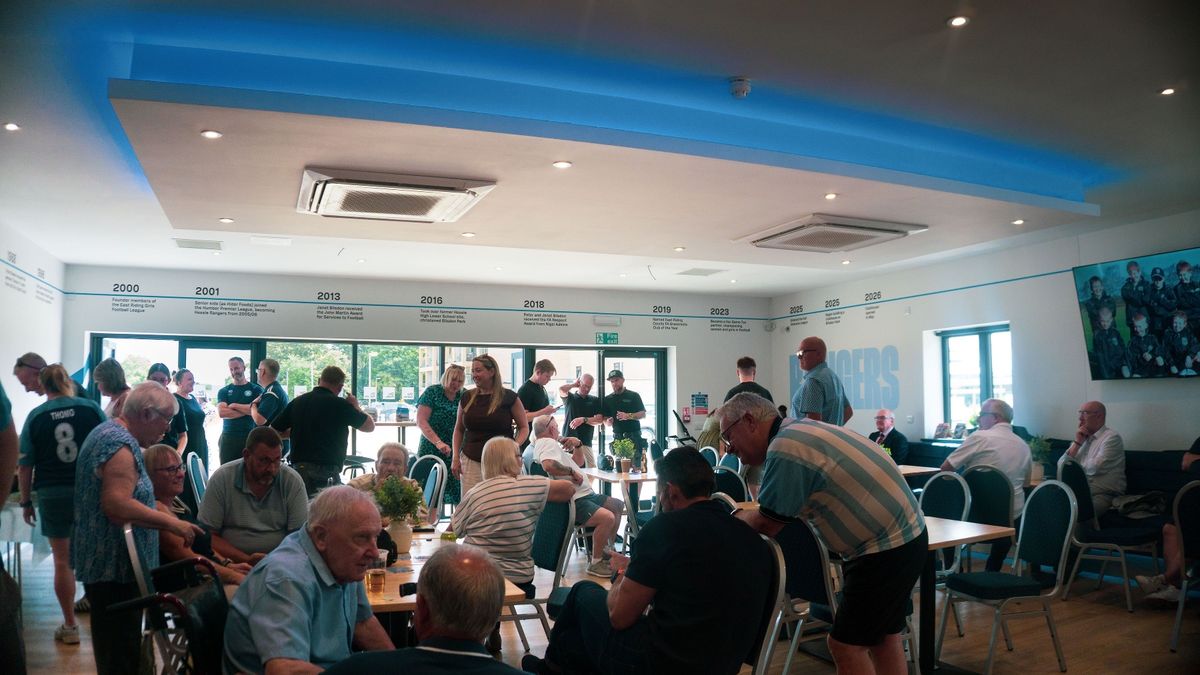 Guests at the official opening ceremony for Hessle Rangers' new clubhouse