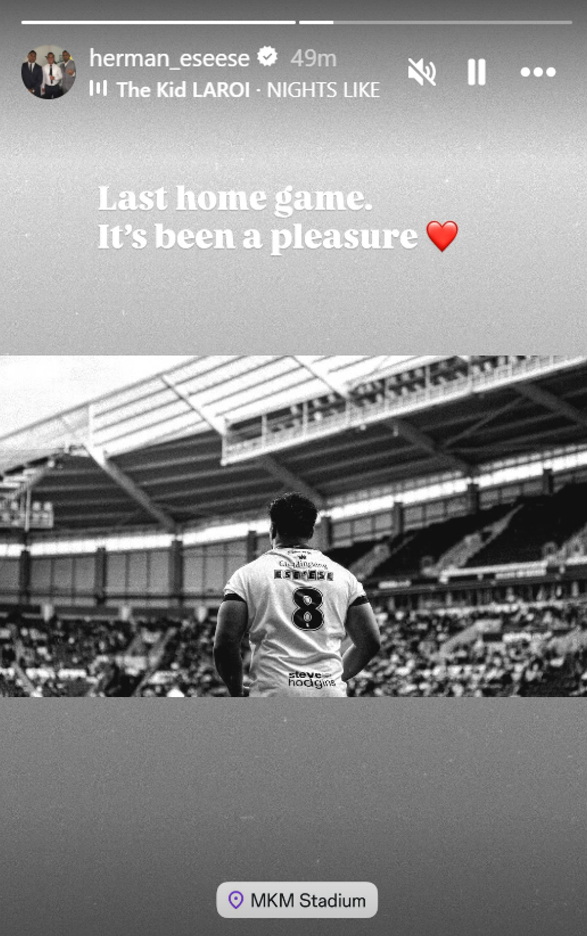 Herman Ese'ese's Instagram story