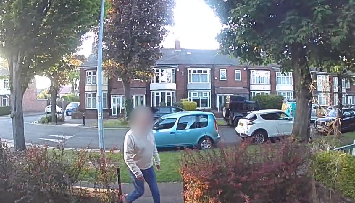 The furious neighbour was caught on camera during the confrontation