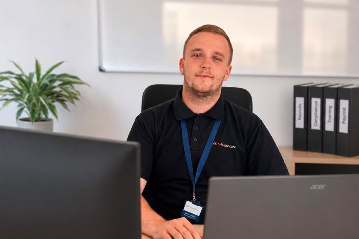 Nathan Houghton at his desk at his Hull office