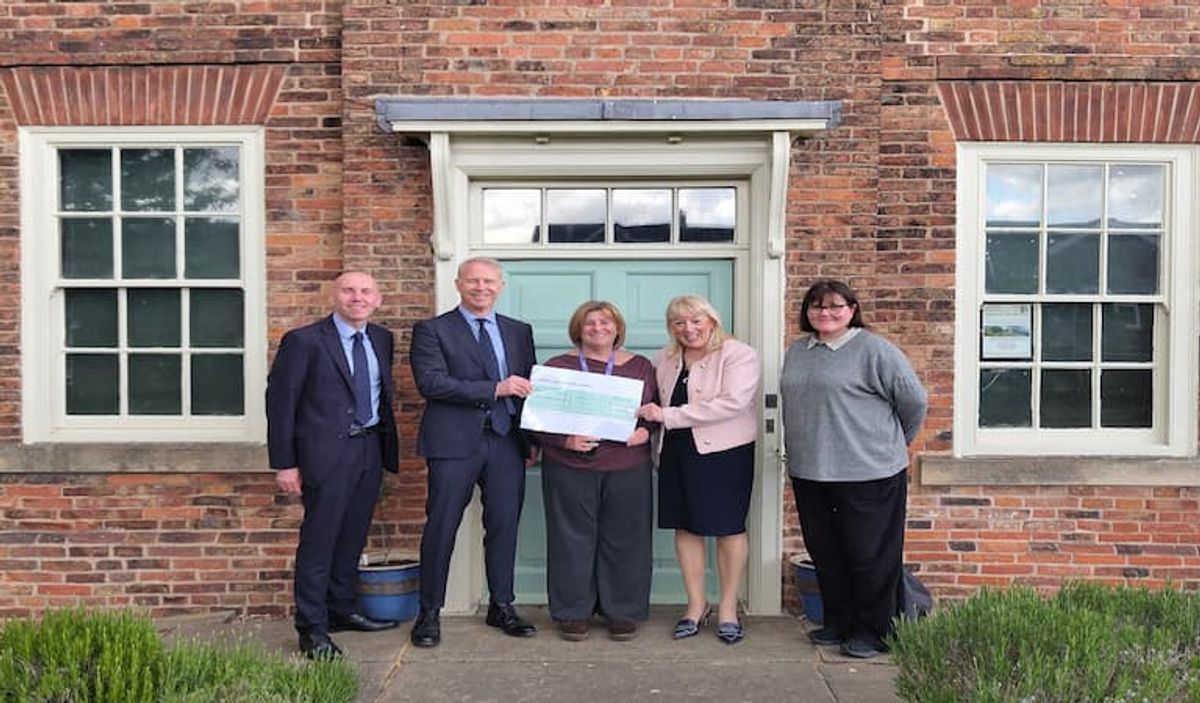 The cheque presentation to Epworth Old Rectory