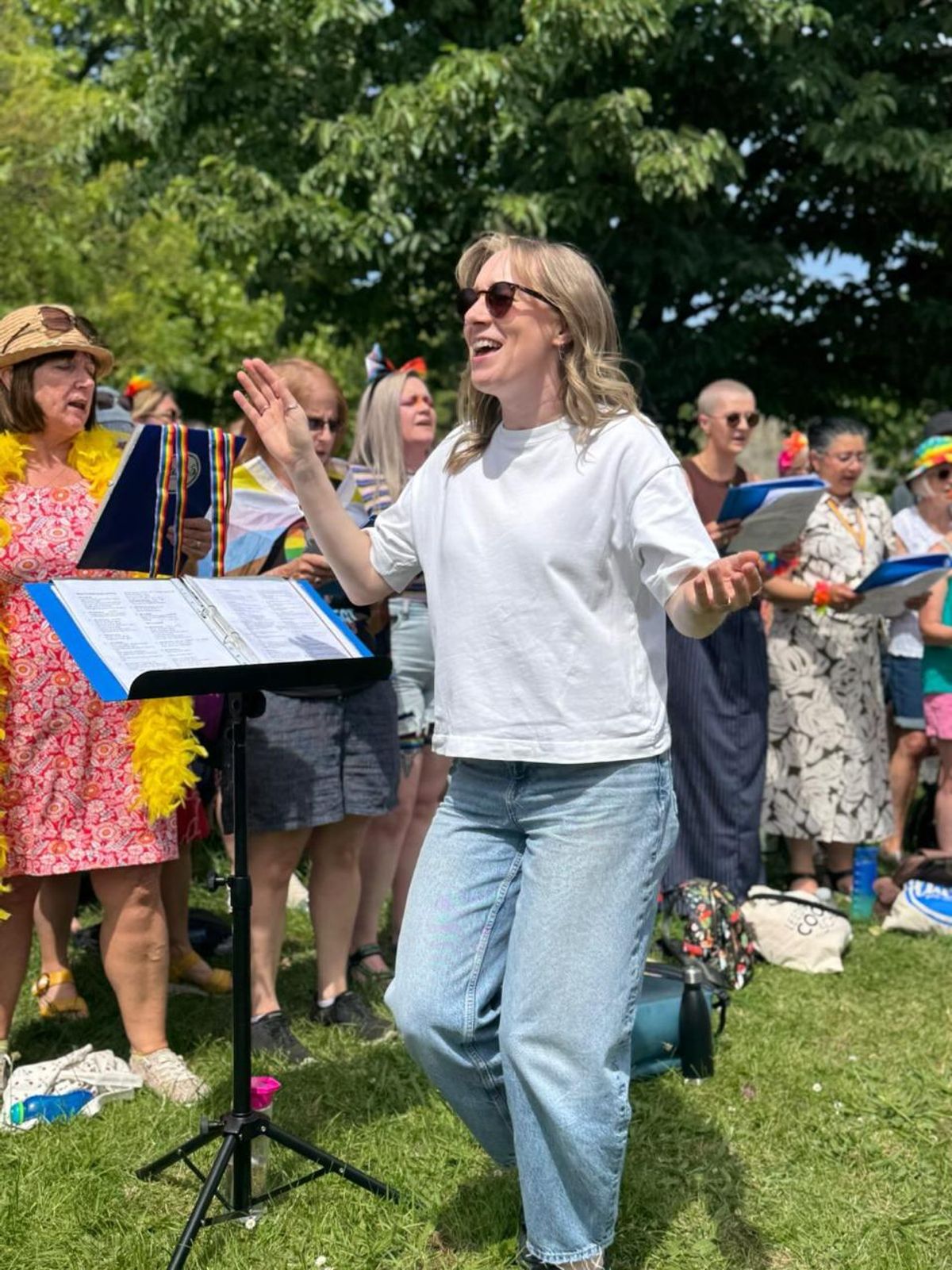 Lucy McClean performs with one of the choirs