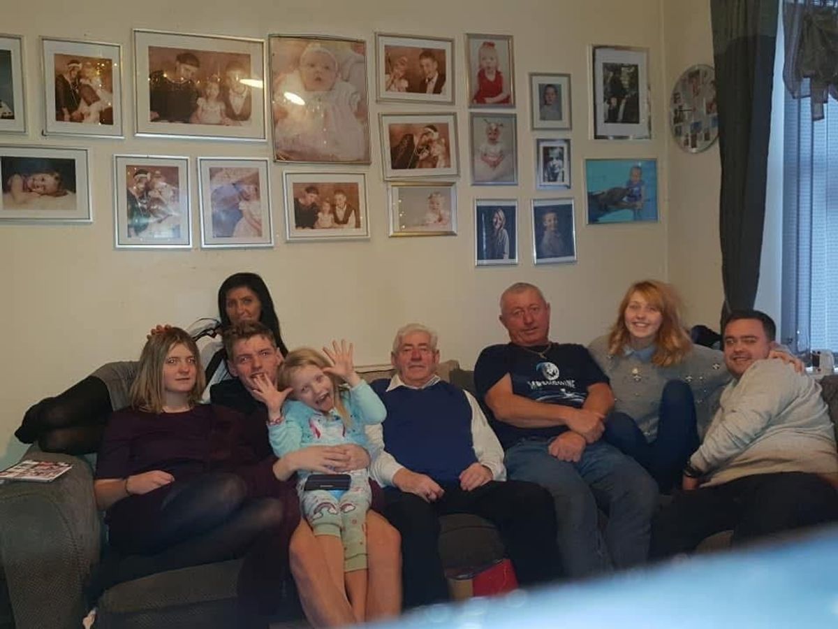 Peter Burrows with all his family
