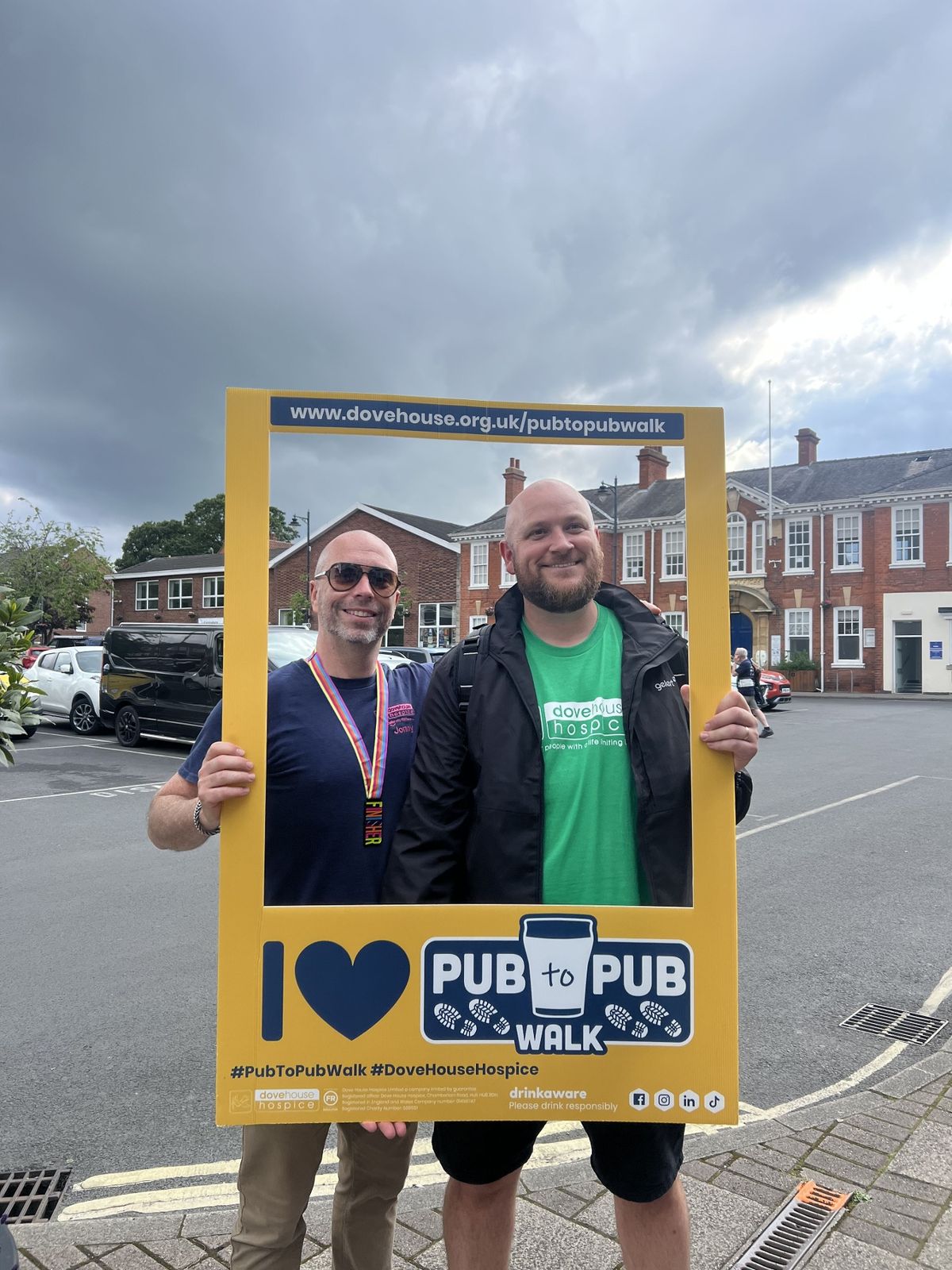 Making time for a photo opportunity on the Pub to Pub Walk organised by Dove House