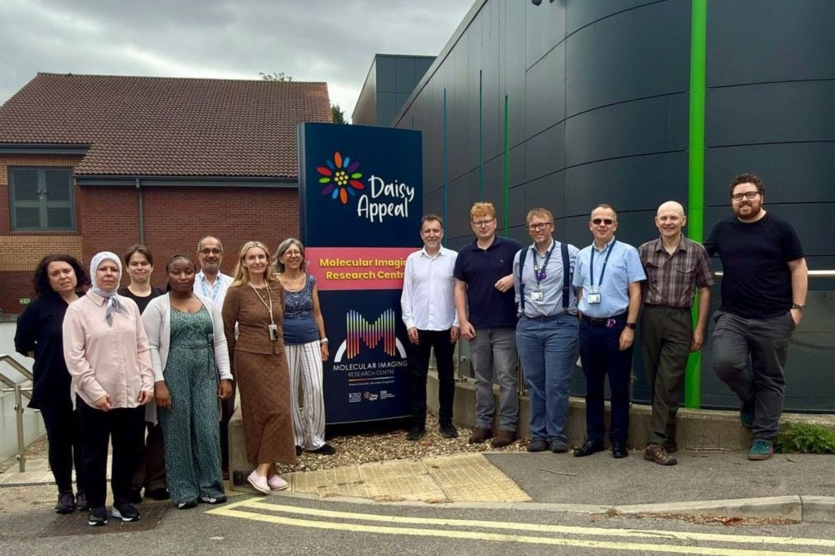 King's College London and The Daisy Appeal teams outside Castle Hill Hospital's Molecular Imaging Research Centre, Cottingham