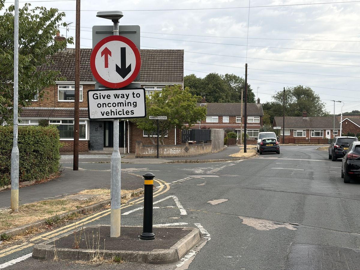 Example of a chicane that will be installed to slow vehicles down