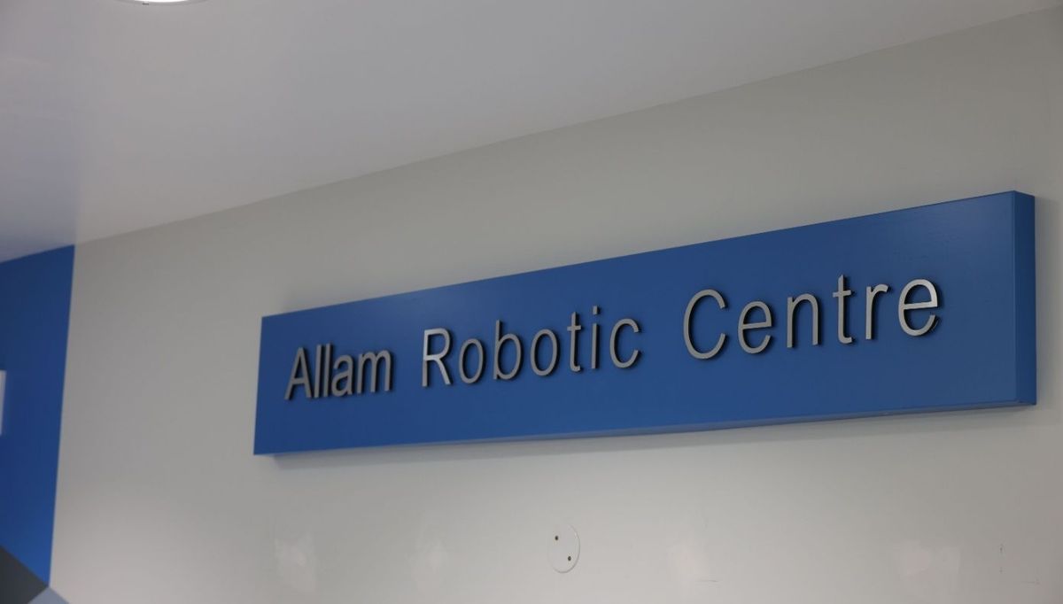 Sign outside the Allam Robotic Centre at Castle Hill Hospital