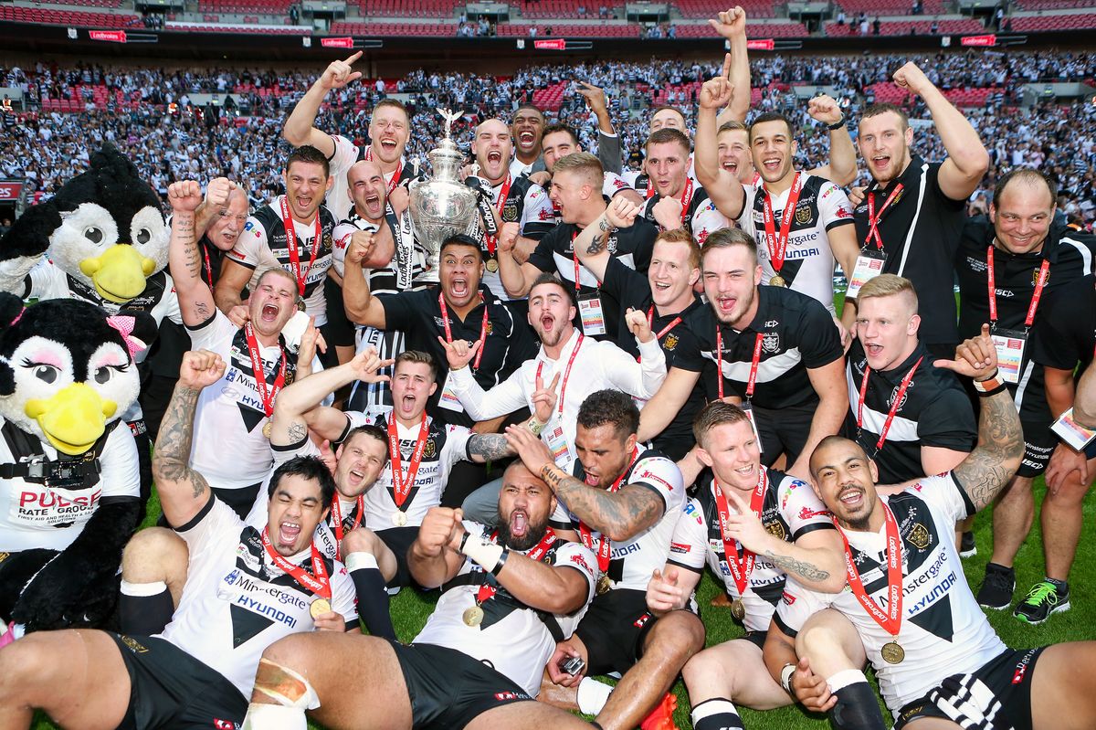 Hull FC celebrate their 2016 Challenge Cup final victory.