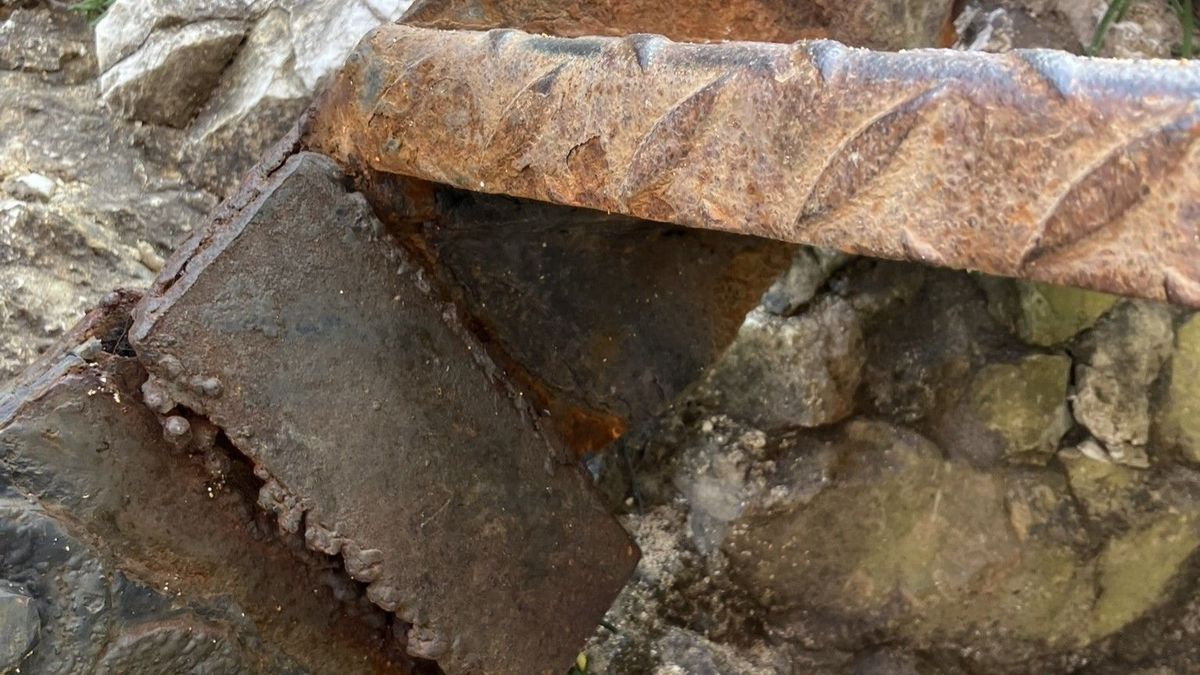 Damage to the metal steps