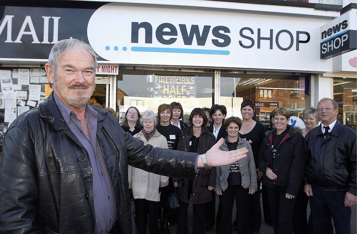 Newsagent John Turnbull was celebrating with past and present staff who in total had clocked up 371 years working for him, in 2006